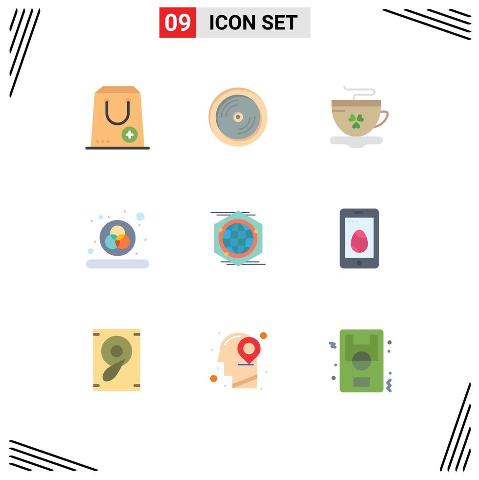 Set of 9 Modern UI Icons Symbols Signs for polygon rgb education design ireland Editable Vector Design Elements