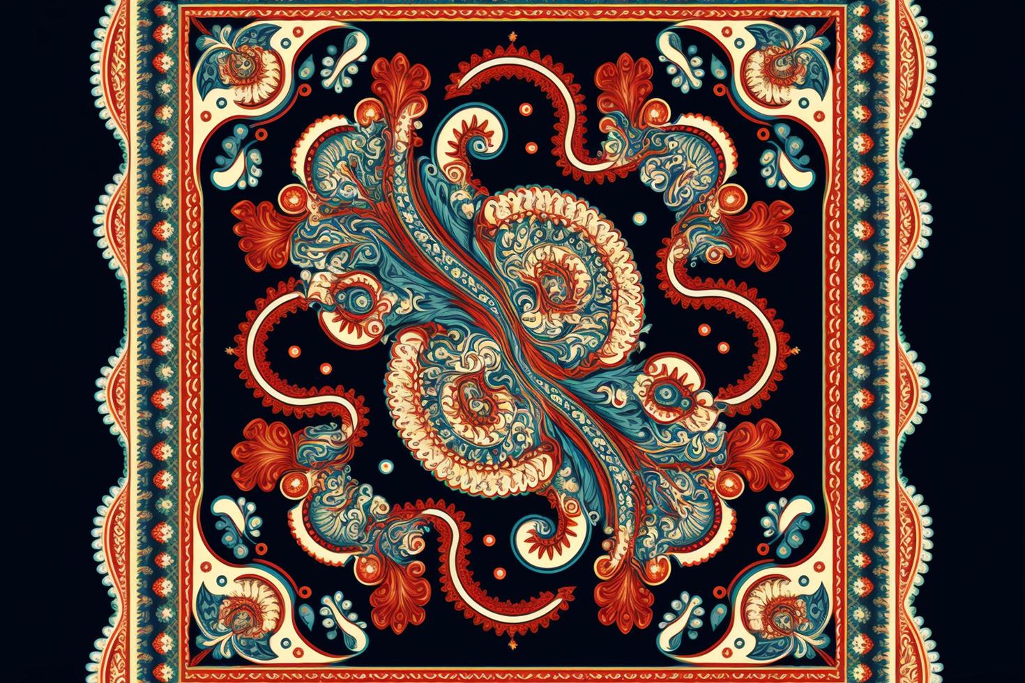 Paisley seamless vector pattern, Vintage background in batik style photo
