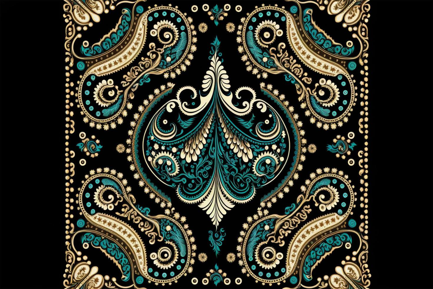 Paisley seamless vector pattern, Vintage background in batik style photo