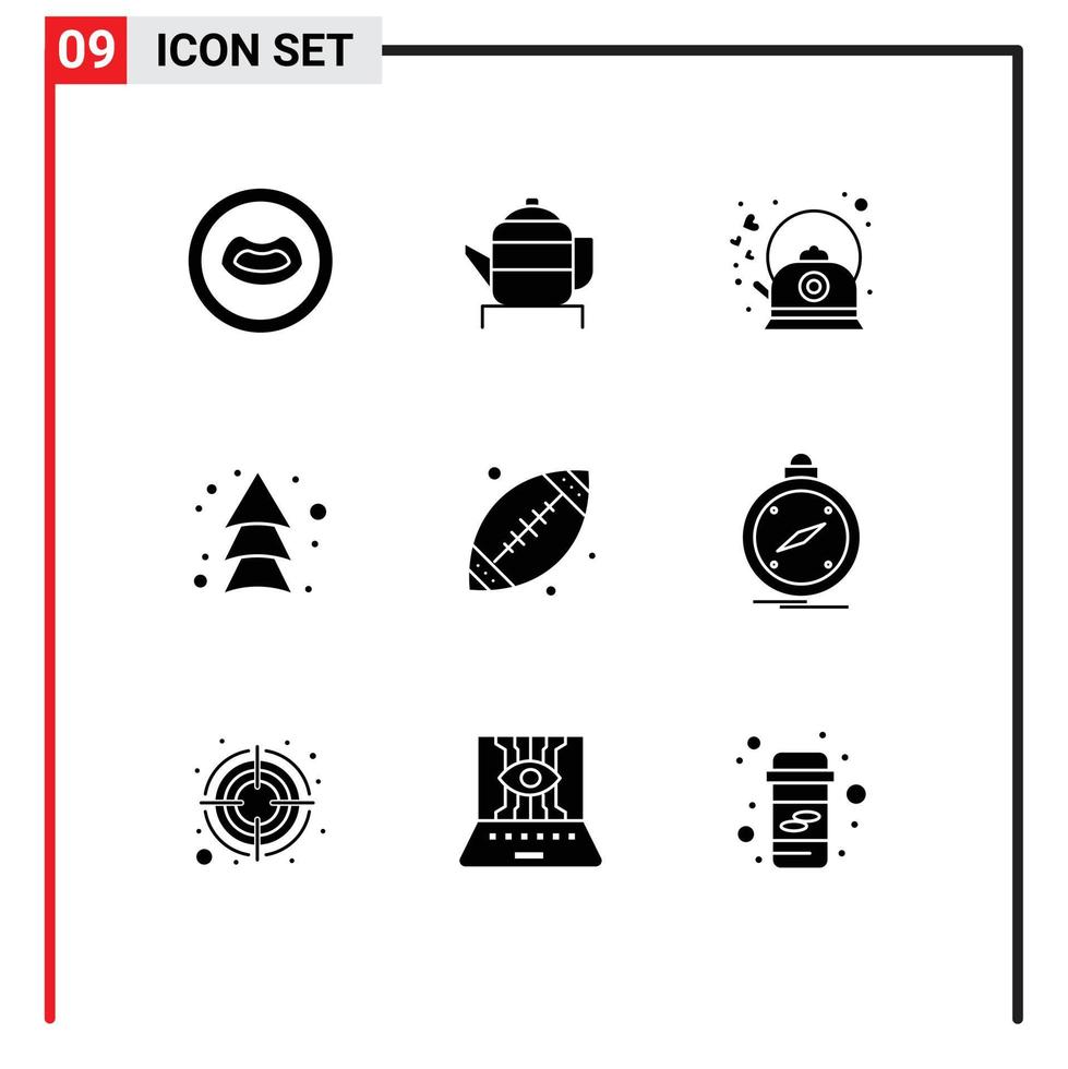 9 Universal Solid Glyphs Set for Web and Mobile Applications footbal direction coffee up arrow Editable Vector Design Elements