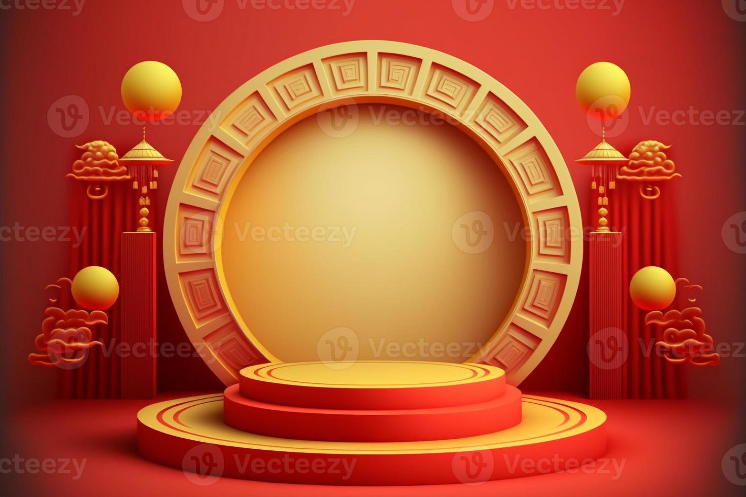 3D podium chinese photo