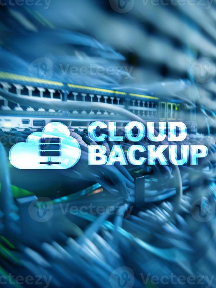 Cloud backup. Server data loss prevention. Cyber security. photo