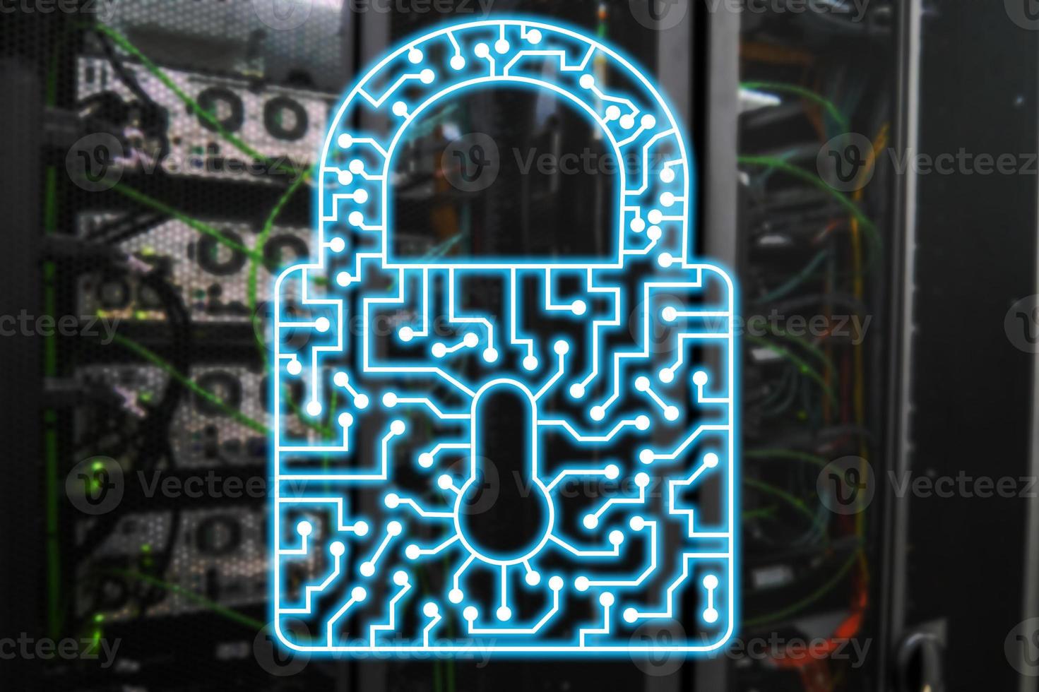 Cyber Security lock icon Information Privacy Data Protection internet and Technology concept. photo