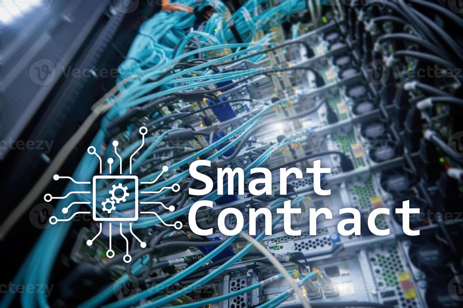 Smart contract, blockchain technology in modern business. photo