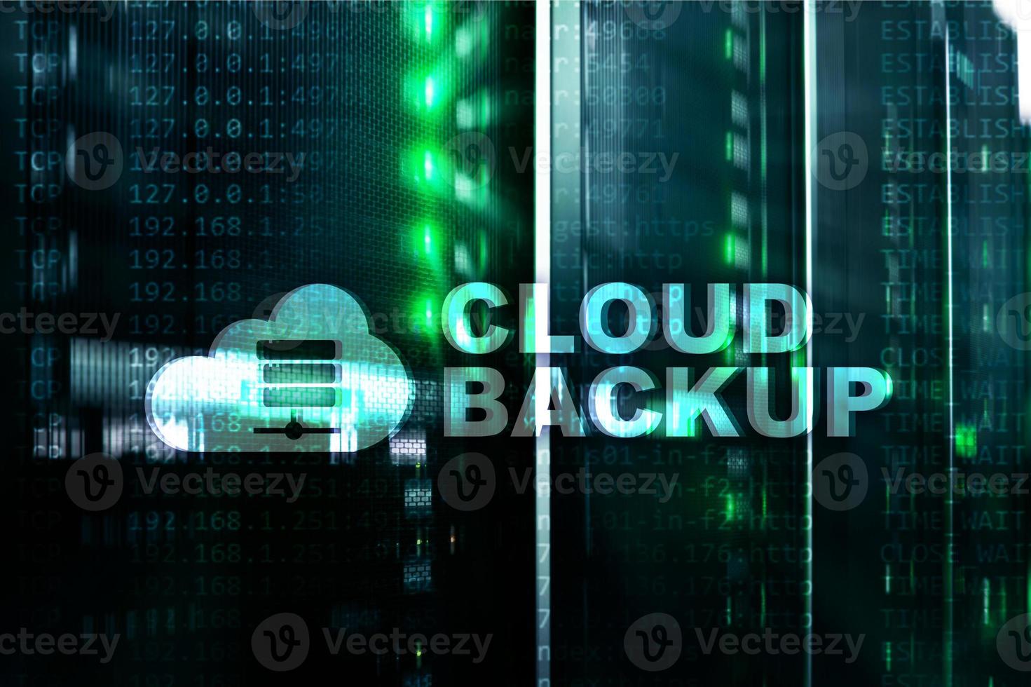 Cloud backup. Server data loss prevention. Cyber security. photo