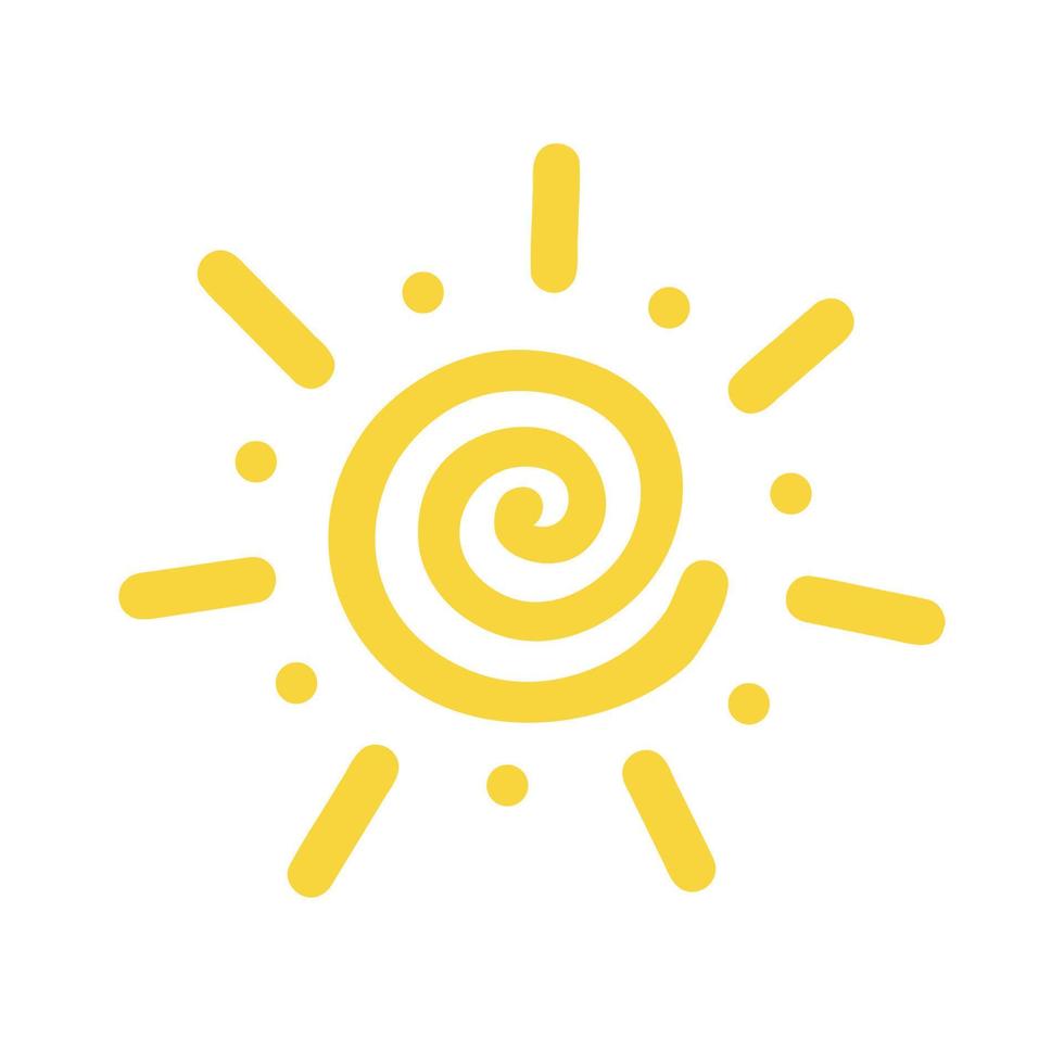 Sun, spiral shape. Illustration for printing, backgrounds, covers and packaging. Image can be used for greeting cards, posters, stickers and textile. Isolated on white background. vector