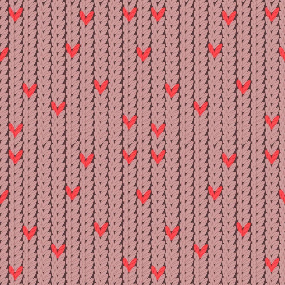 Knitted texture. Seamless knitted pattern brown.Warm wool sweater texture vector