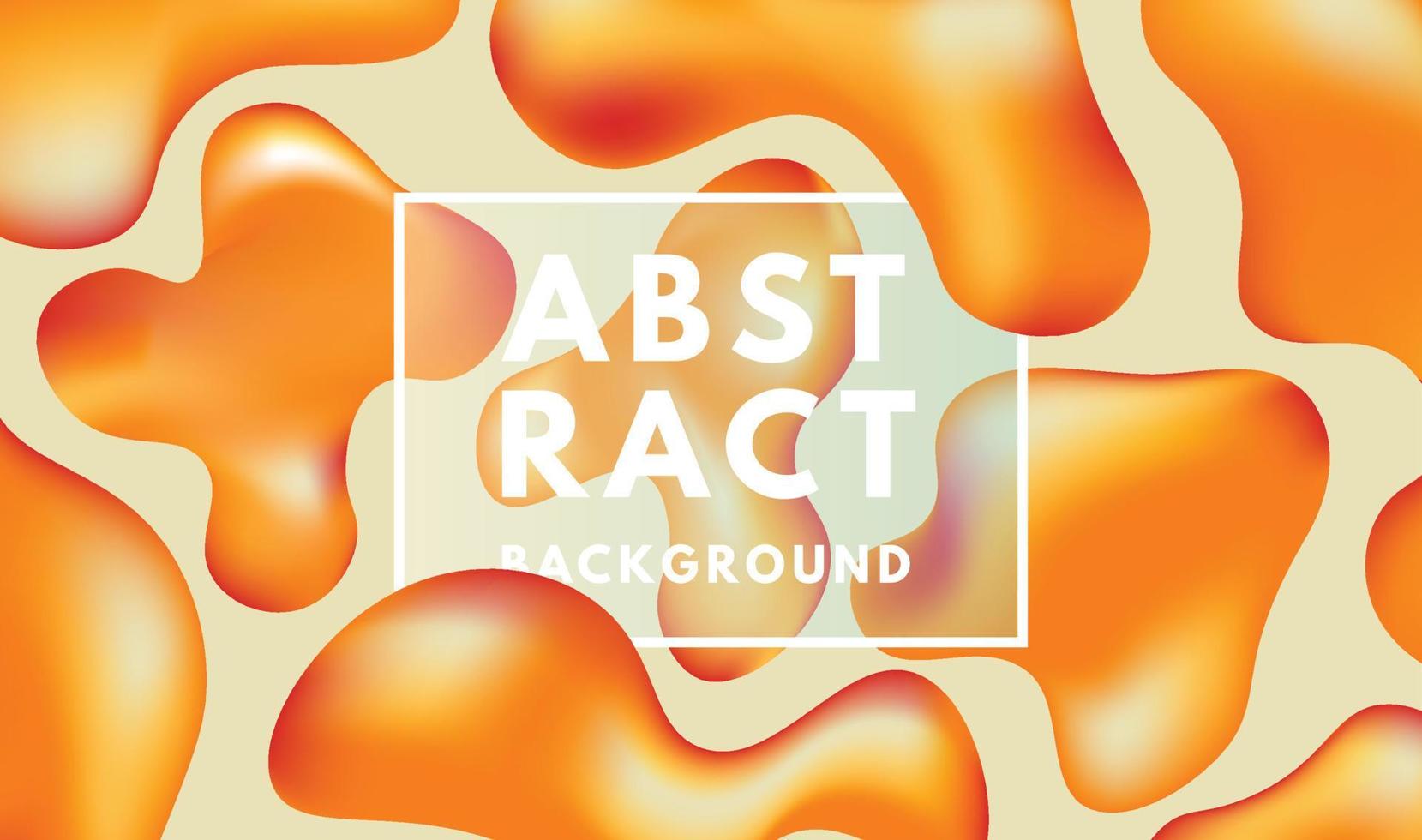 Organic blob 3d fluid minimal abstract background in orange and yellow. Web cover template, banner, and poster. vector