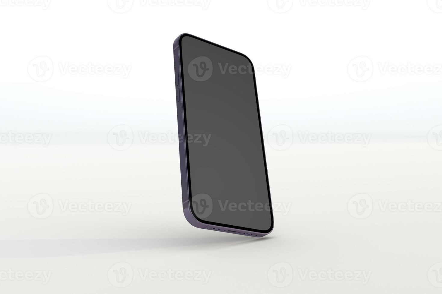 Modern purple phone mockup. 3d render photo