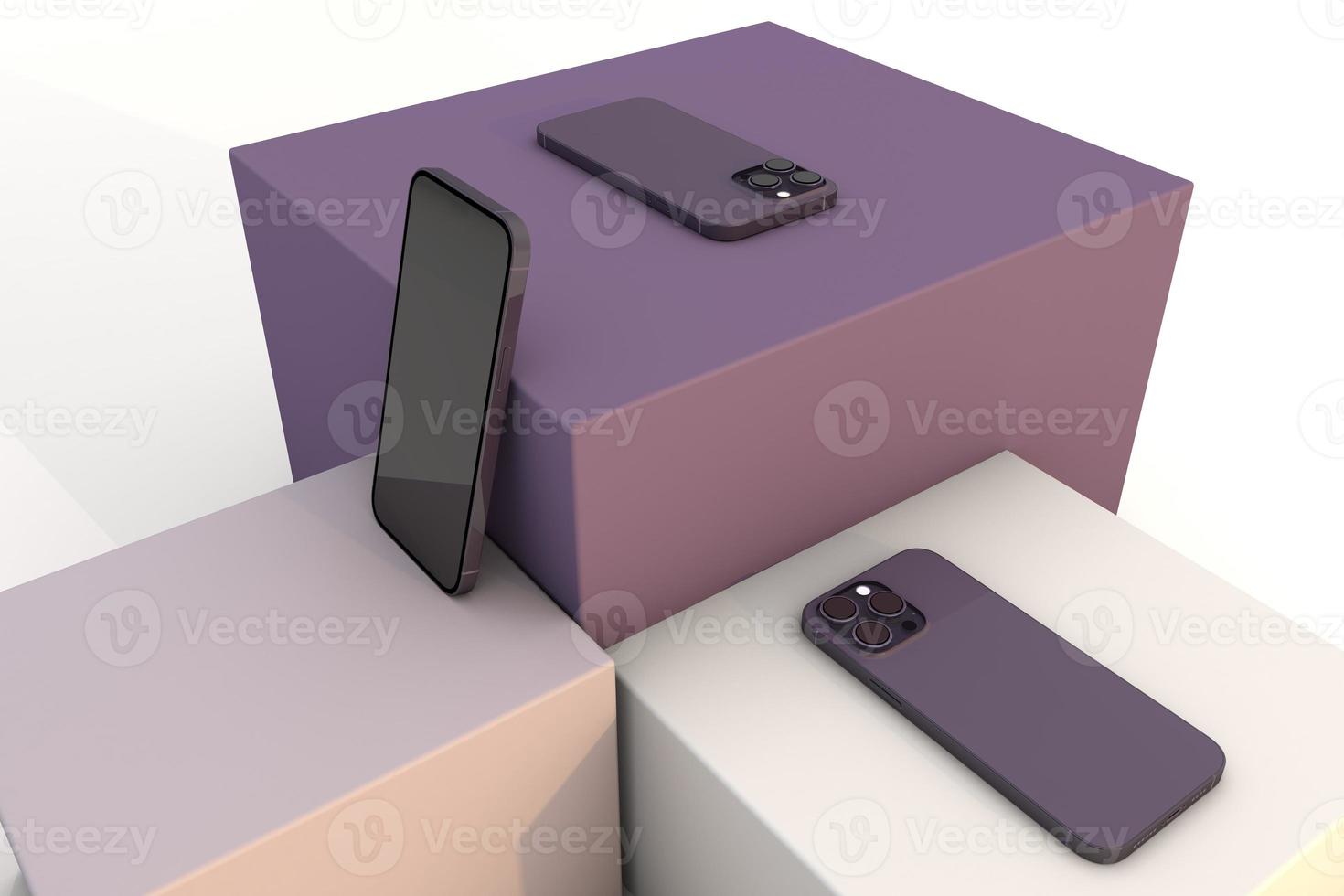 Realistic Phone pro 3d smartphone screen mockup a modern concept photo