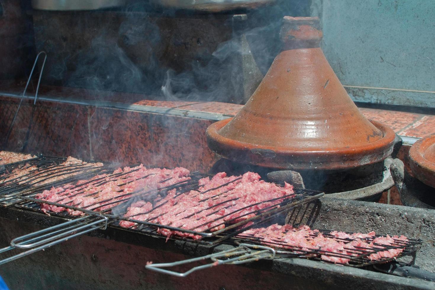 Tajine and grilled meat. photo