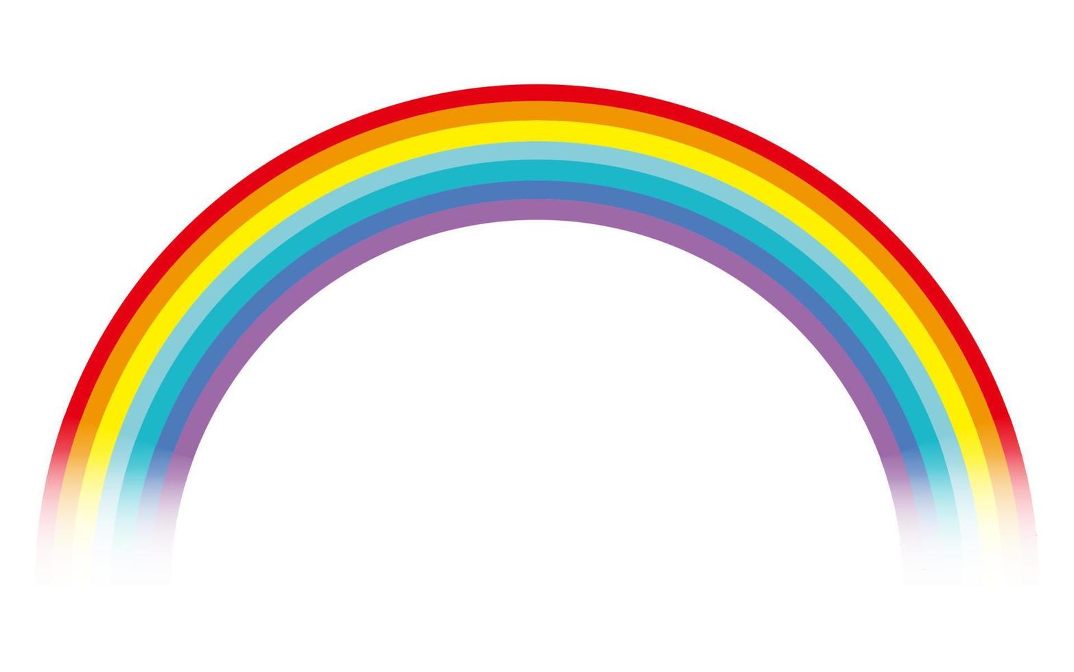 ilustración de arco iris colorido vectorial aislada en un fondo blanco. vector