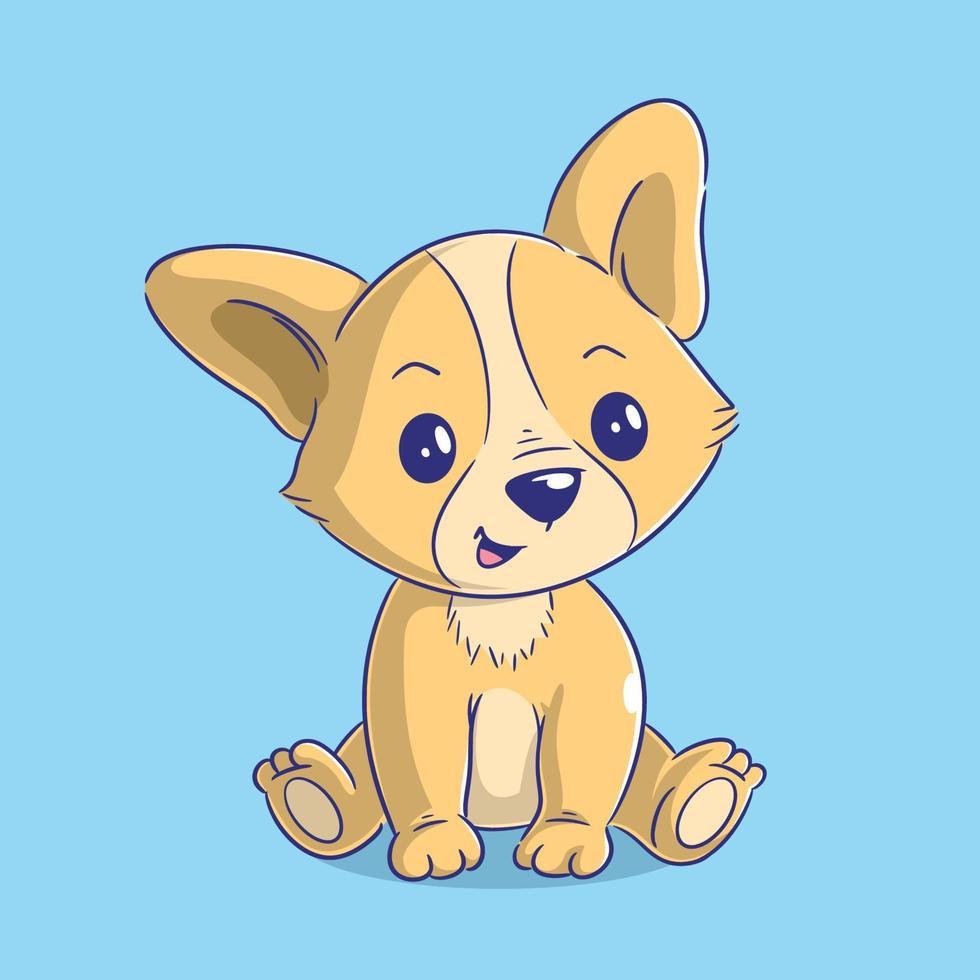 Dog cartoon hand drawn style vector