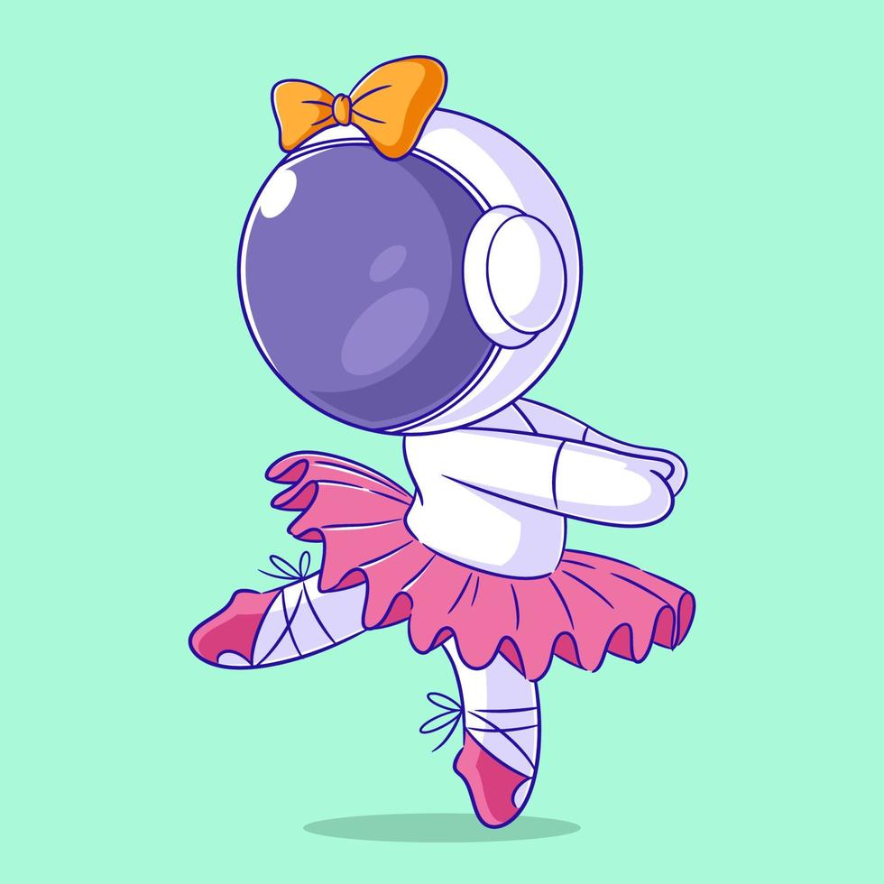 Astronaut doing ballet dance vector