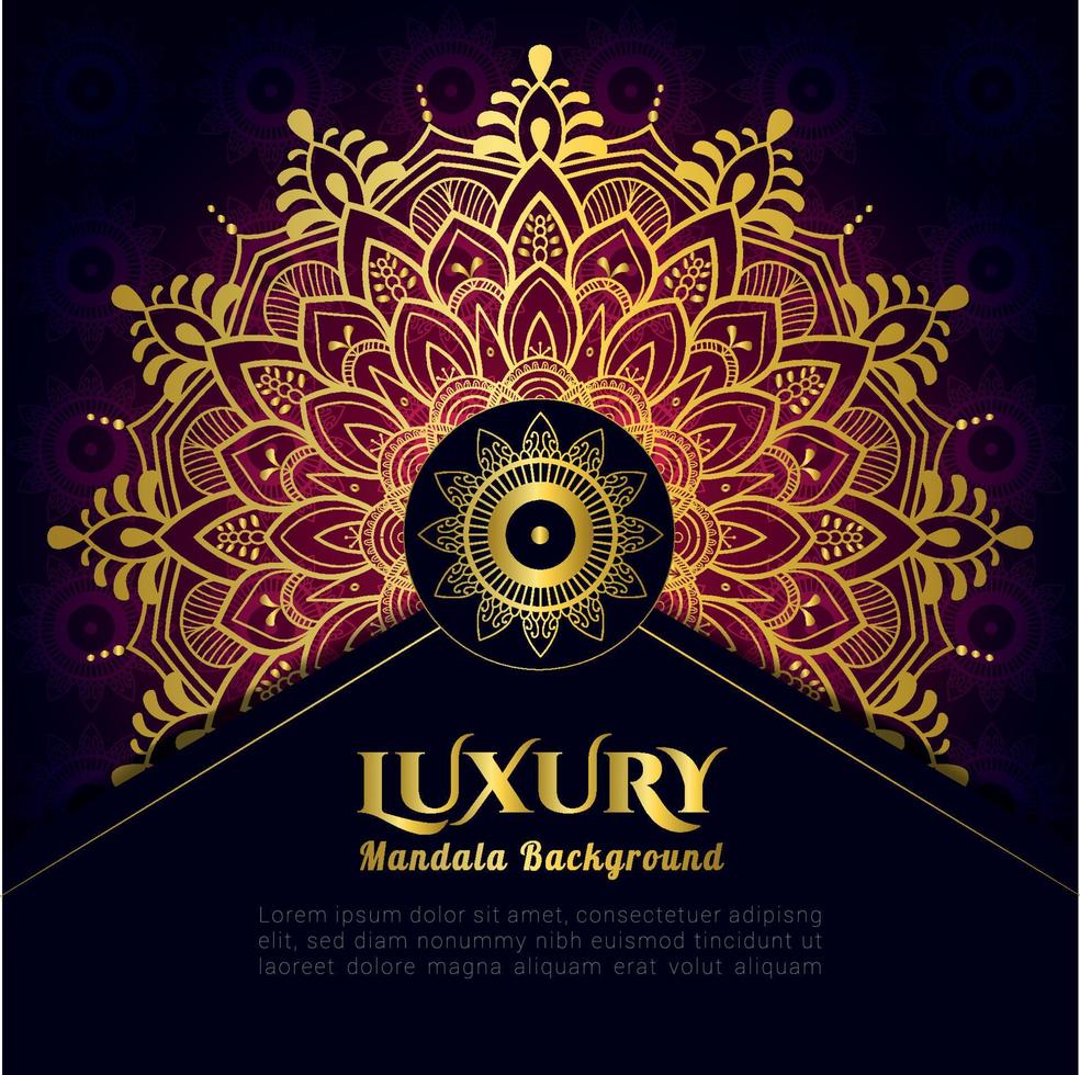 fondo de patrón de mandala de lujo ornamental con oro real. vector de fondo islámico de lujo con mandala