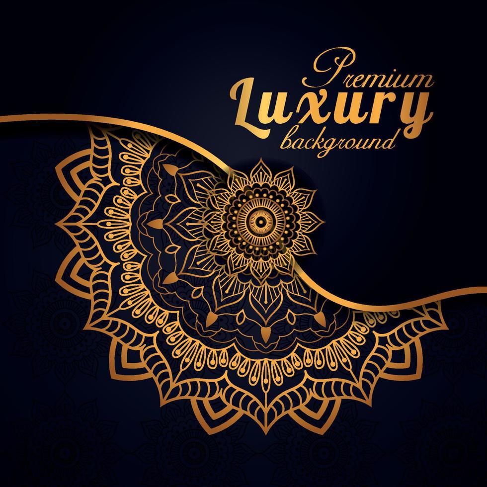 fondo de mandala de lujo con patrón arabesco dorado estilo árabe islámico oriental. fondo de patrón de mandala de lujo ornamental vector