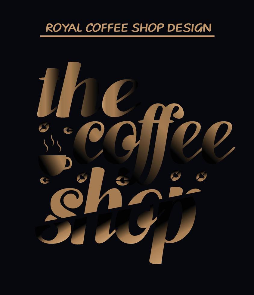 Coffee royal text design vector