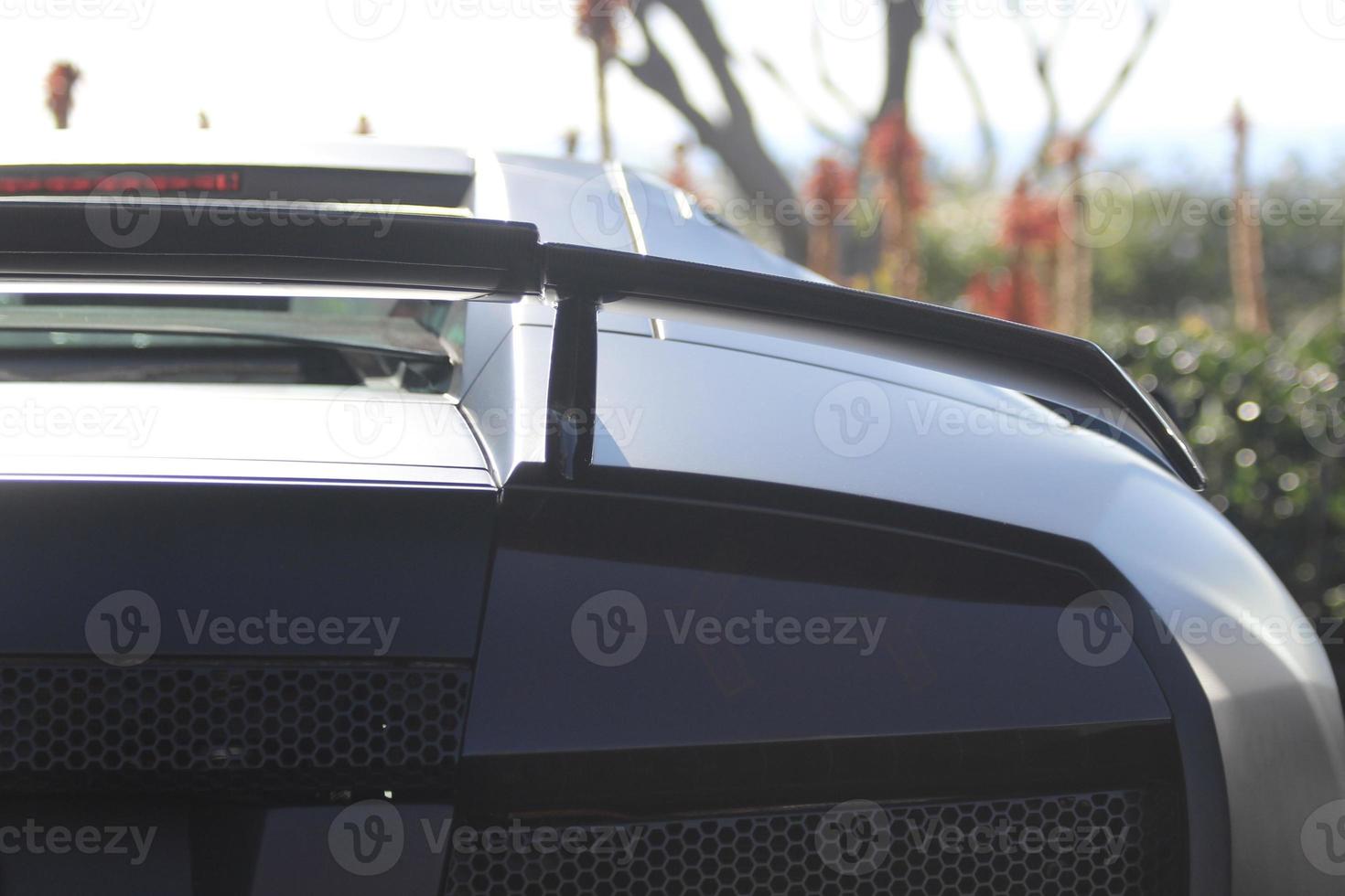 sleek modern brandless sports car in detail photo