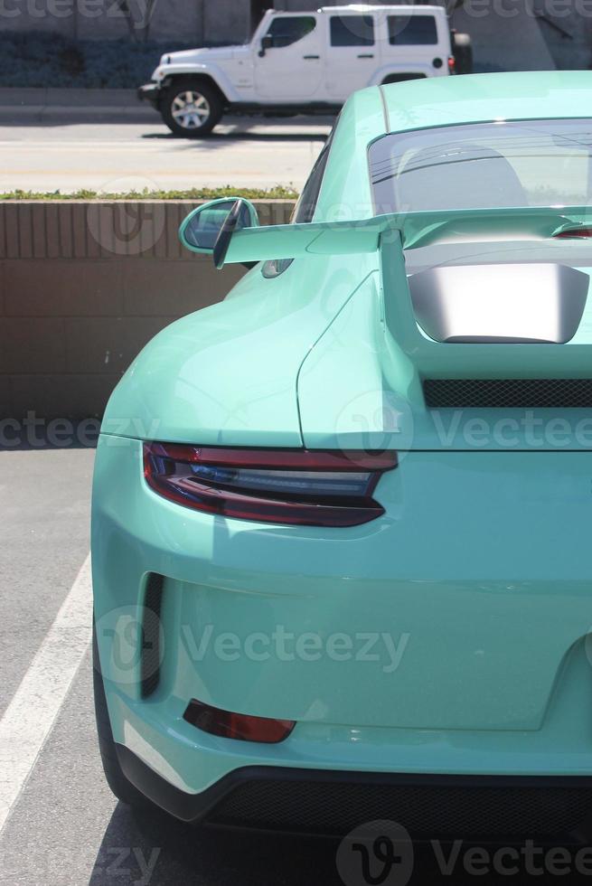 Exotic brandless sports car in detail photo