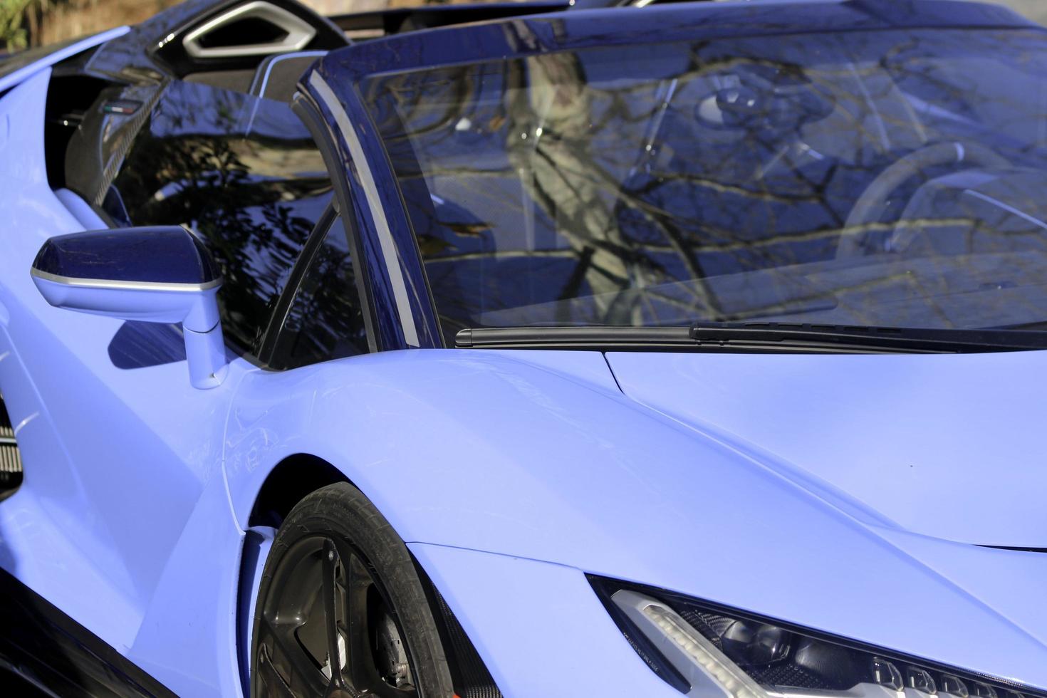 Blue sports car beautiful sleek design photo