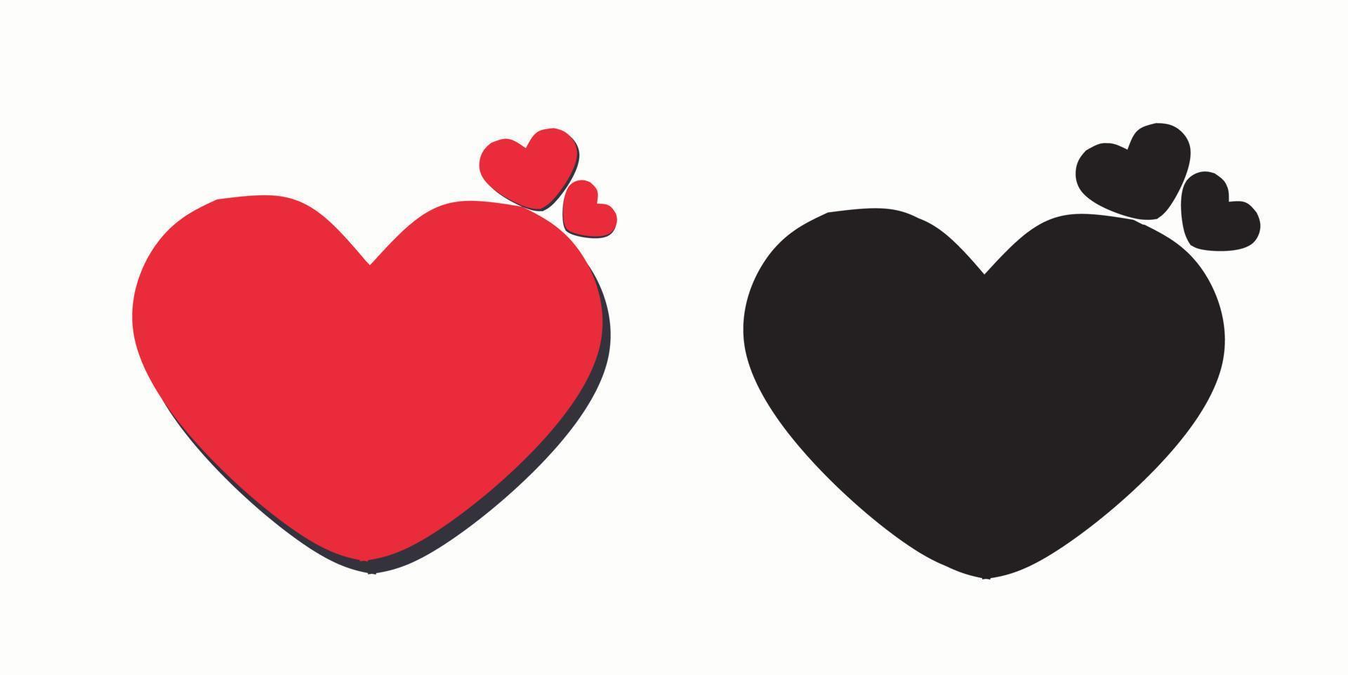 Love heart icon vector. Valentine's day romantic love symbols collection. Love concept. Design element for Valentine's day. vector