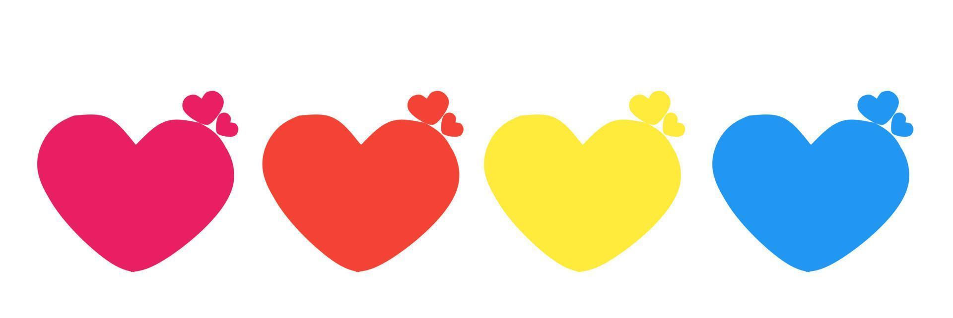 Love heart icon vector. Valentine's day romantic love symbols collection. Love concept. Design element for Valentine's day. vector