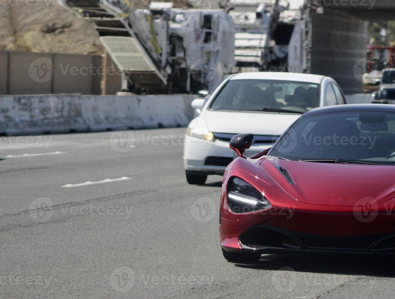 sleek modern brandless sports car in detail photo