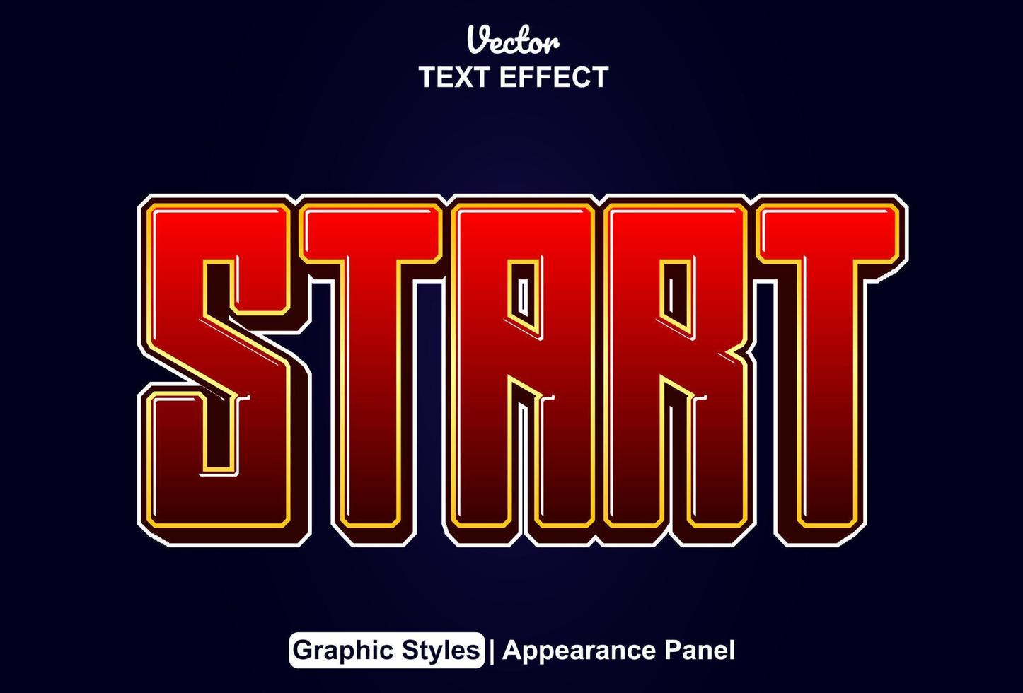 start text effect with graphic style and editable. vector