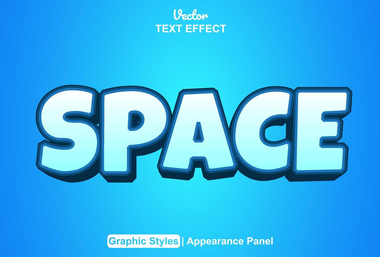 space text effect with graphic style and editable. vector