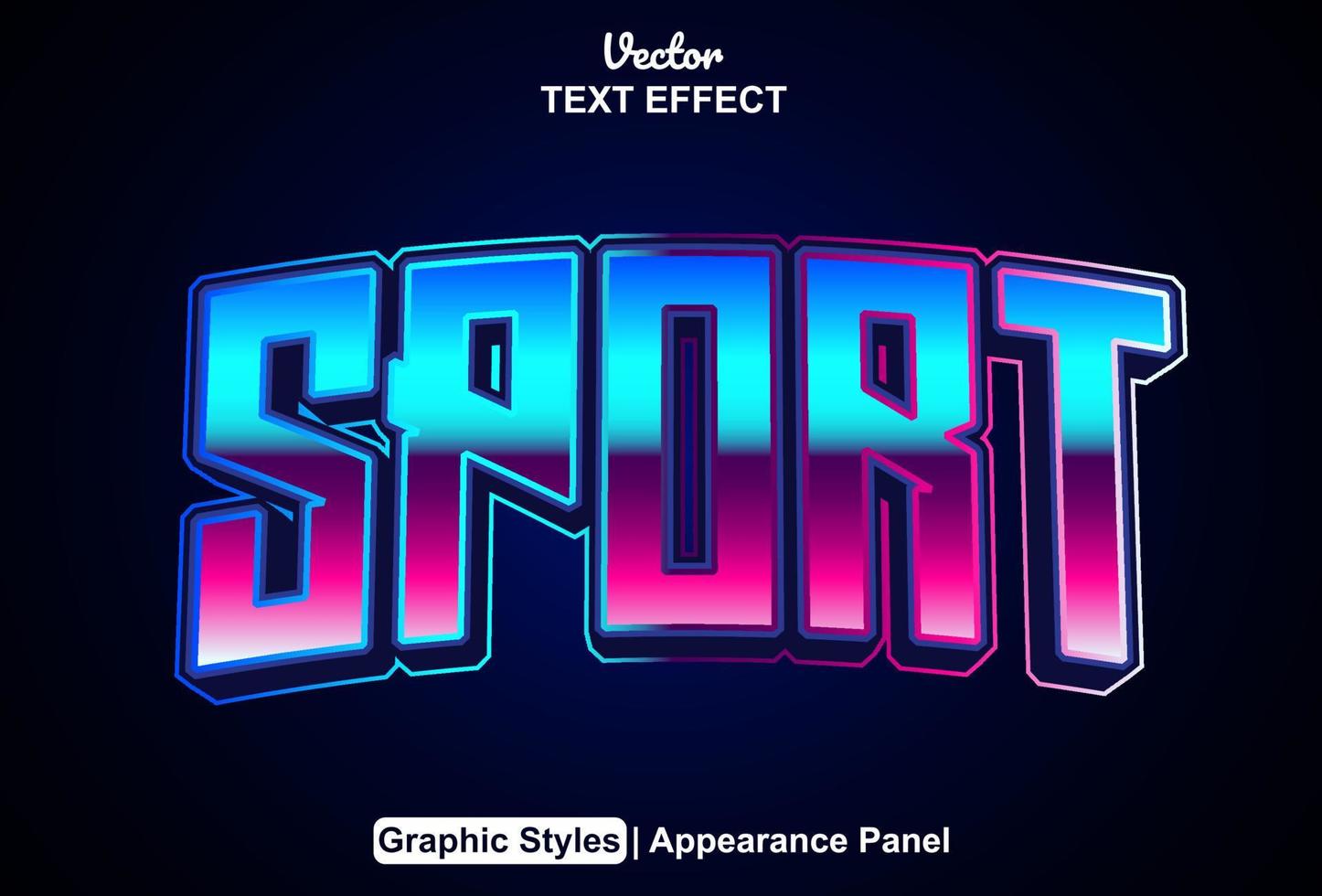 sport text effect with graphic style and editable. vector