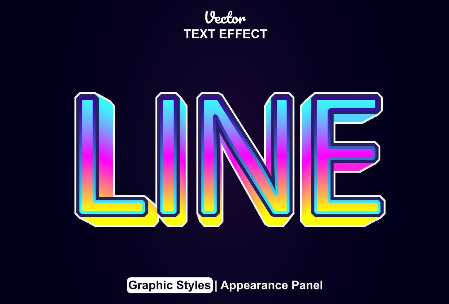 line text effect with graphic style and editable. vector