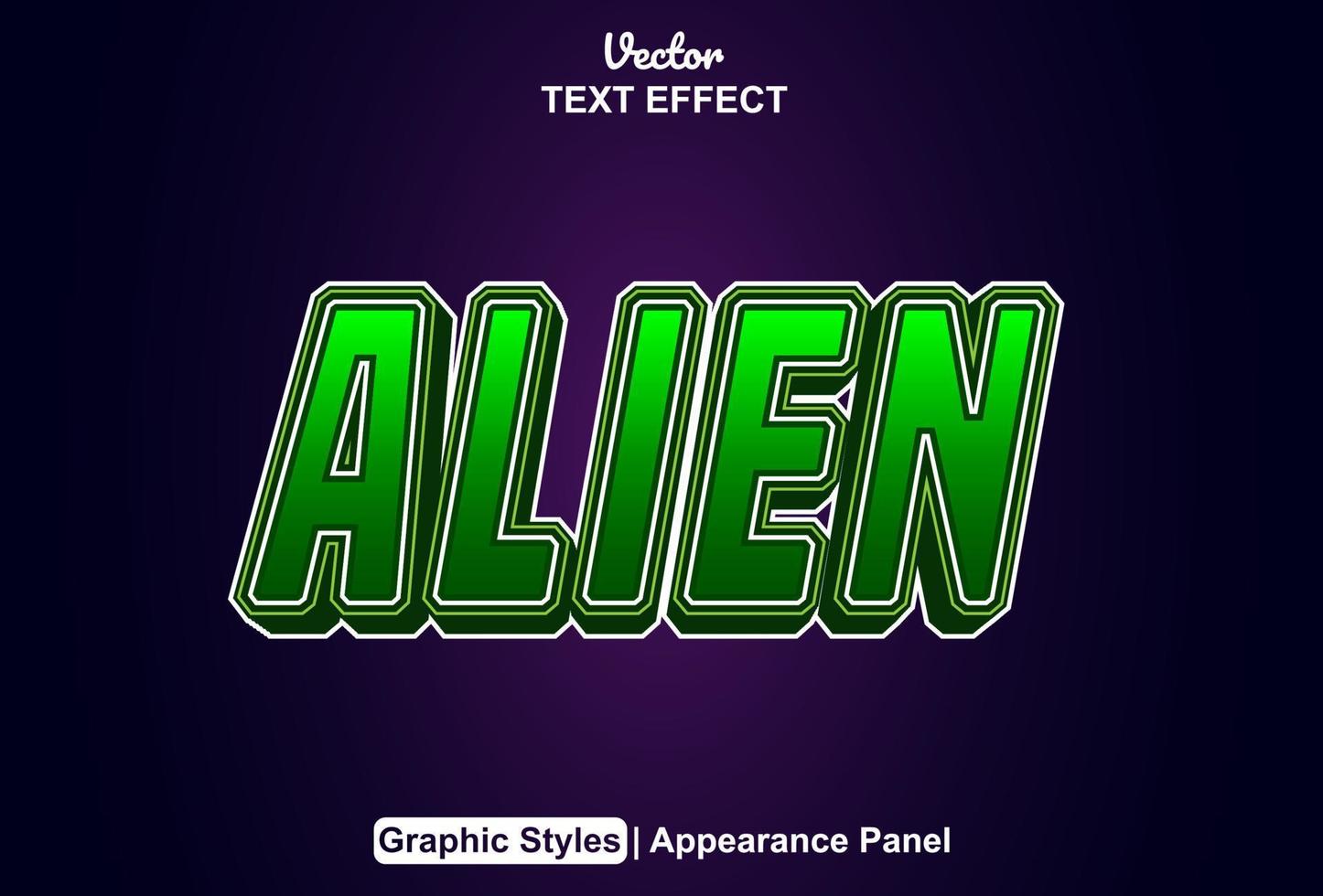 alien text effect with graphic style and editable. vector