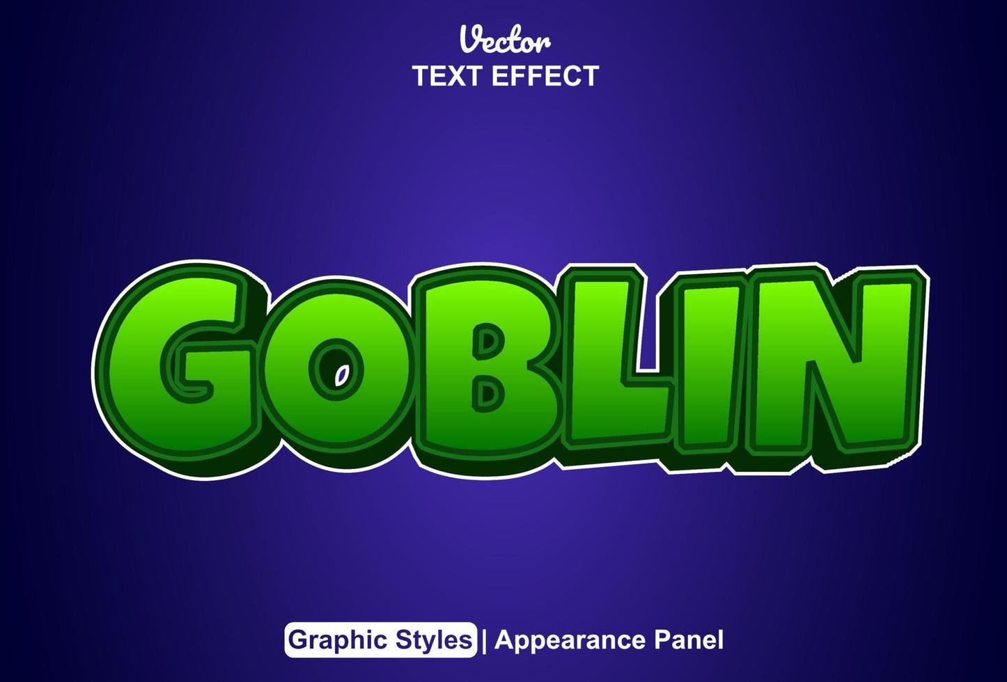 goblin text effect with graphic style and editable. vector