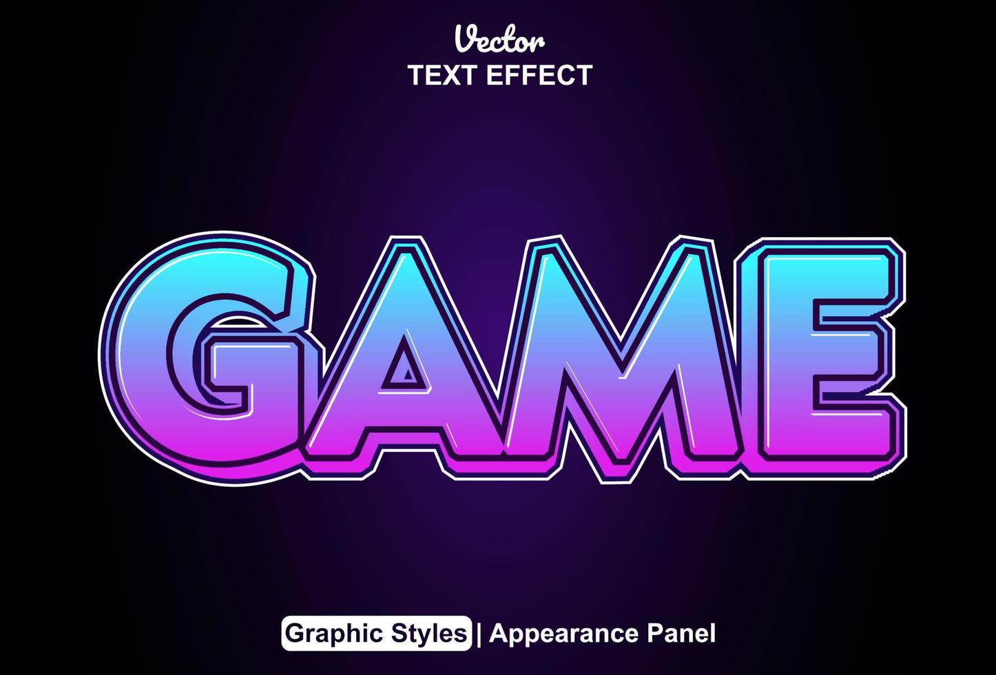 Game text effects with graphic style and editable. vector