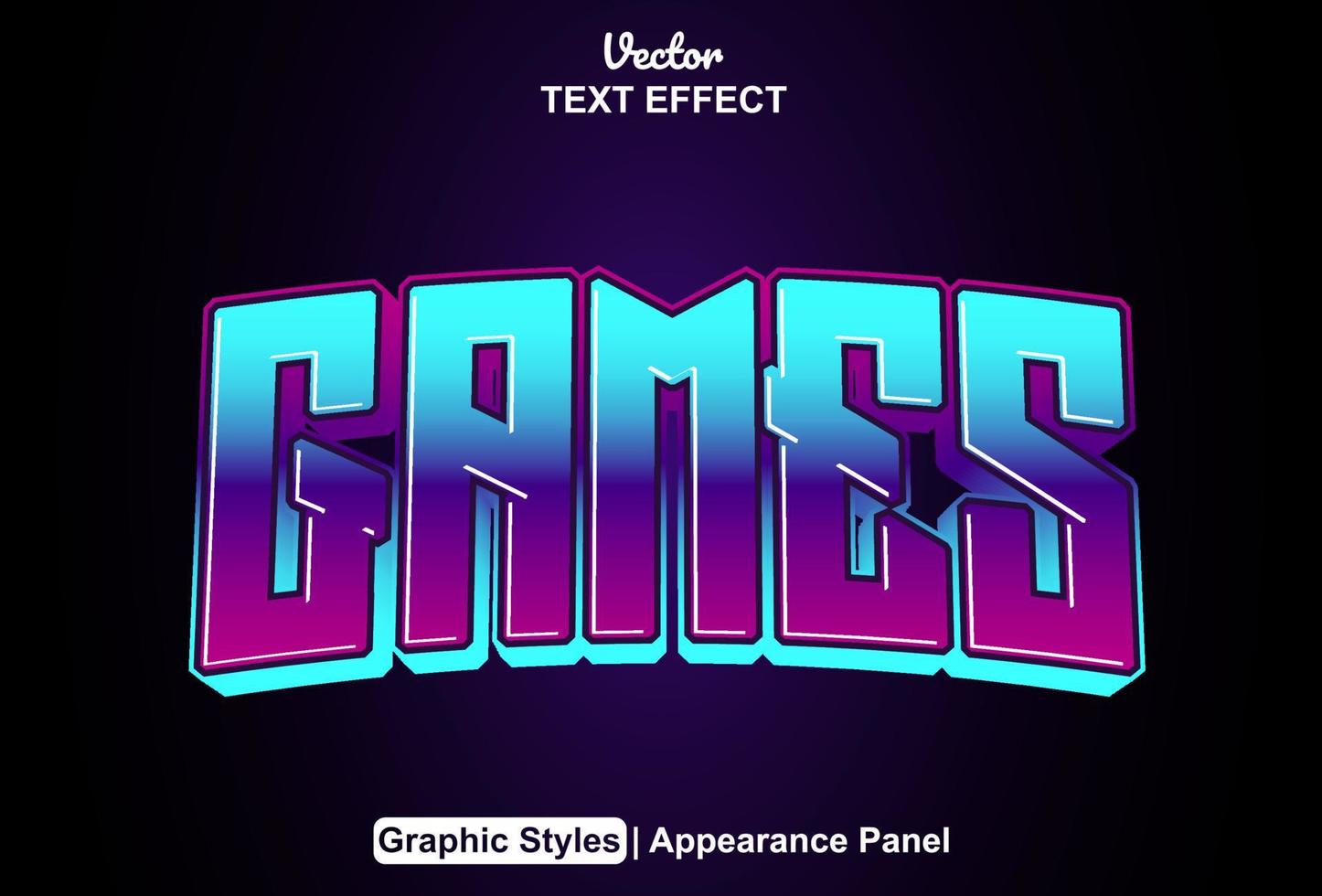 Games text effects with graphic style and editable. vector