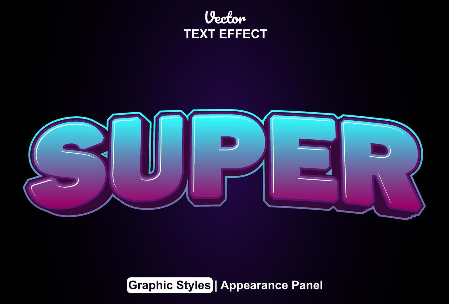 super text effect with graphic style and editable. vector