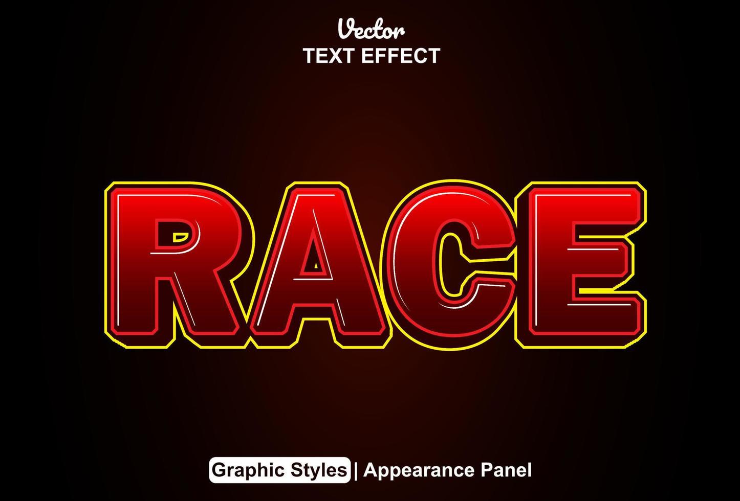 race text effect with graphic style and editable. vector