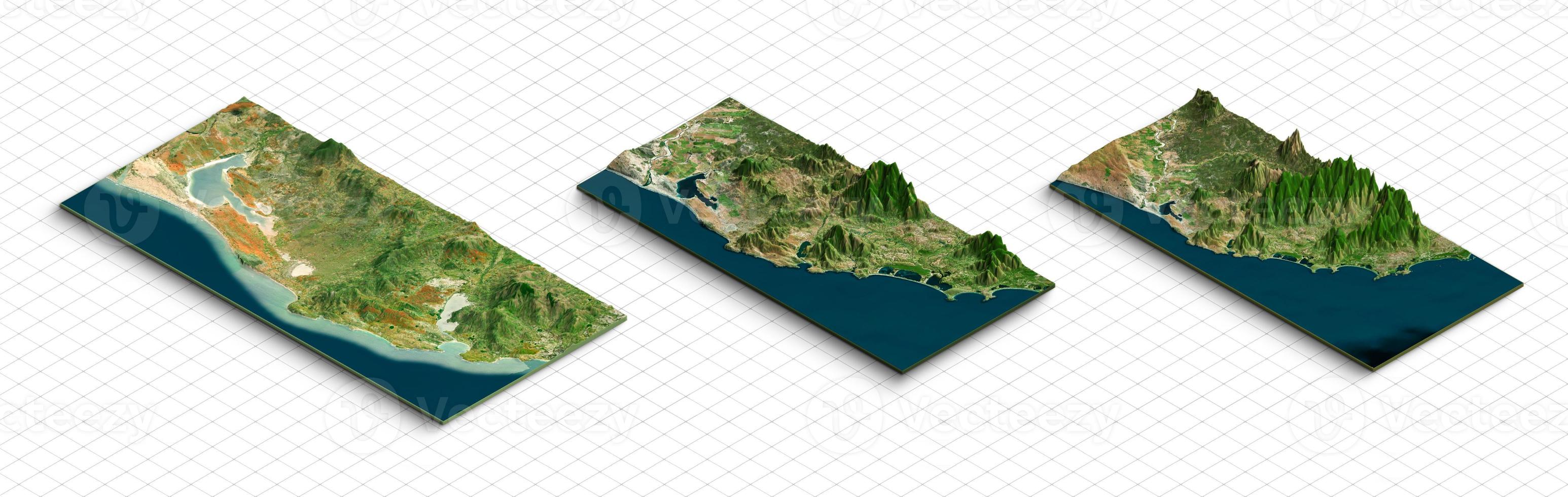 3d model of Madagascar island, Country in East Africa. Isometric map virtual terrain 3d for infographic photo