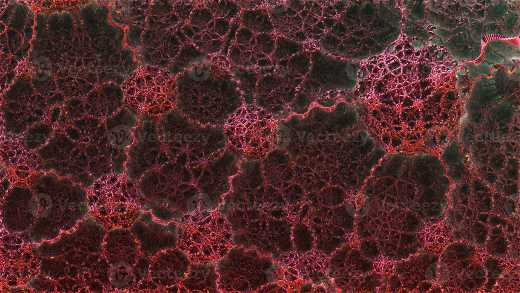 3D Illustration of a Beautiful Fractal molecular. Abstract Computer generated Fractal design. photo