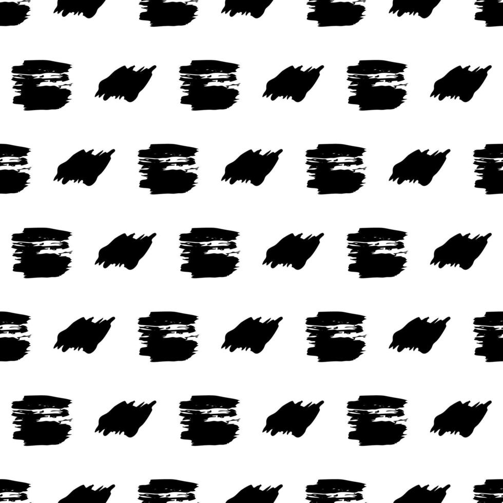 Seamless pattern with hand drawn black circle scribble smear. Abstract grunge texture. Vector illustration