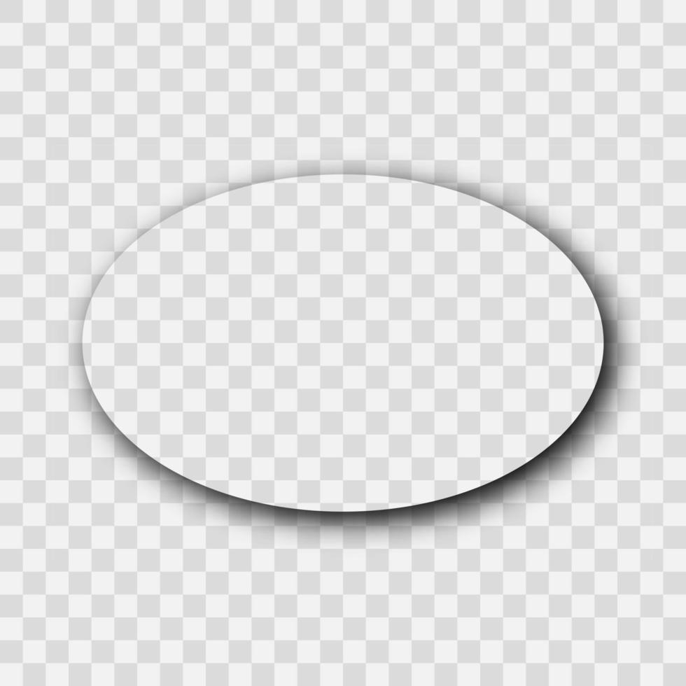 Dark transparent realistic shadow. Oval shadow isolated on transparent background. Vector illustration.