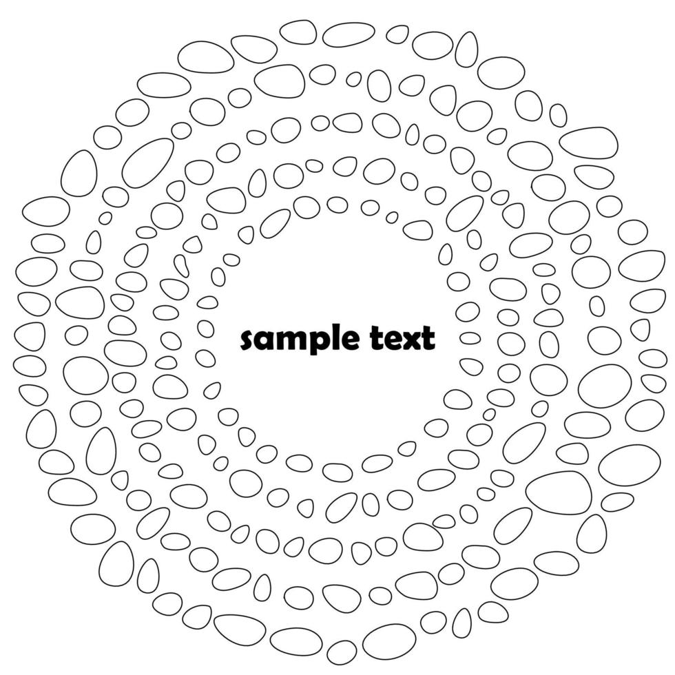 Vector circular wreath with circles and central space for your text. Monochrome circle background.