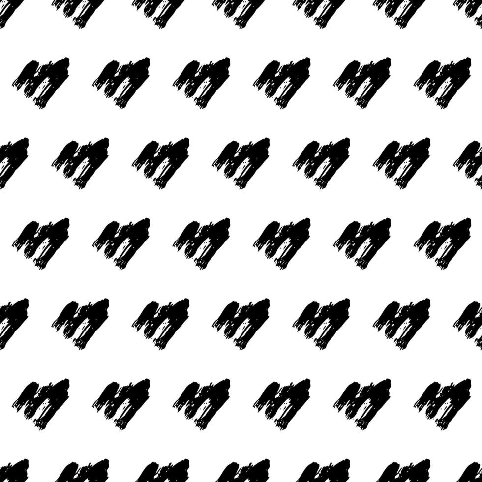 Seamless pattern with dark hand drawn scribble smear on white background. Abstract grunge texture. Vector illustration