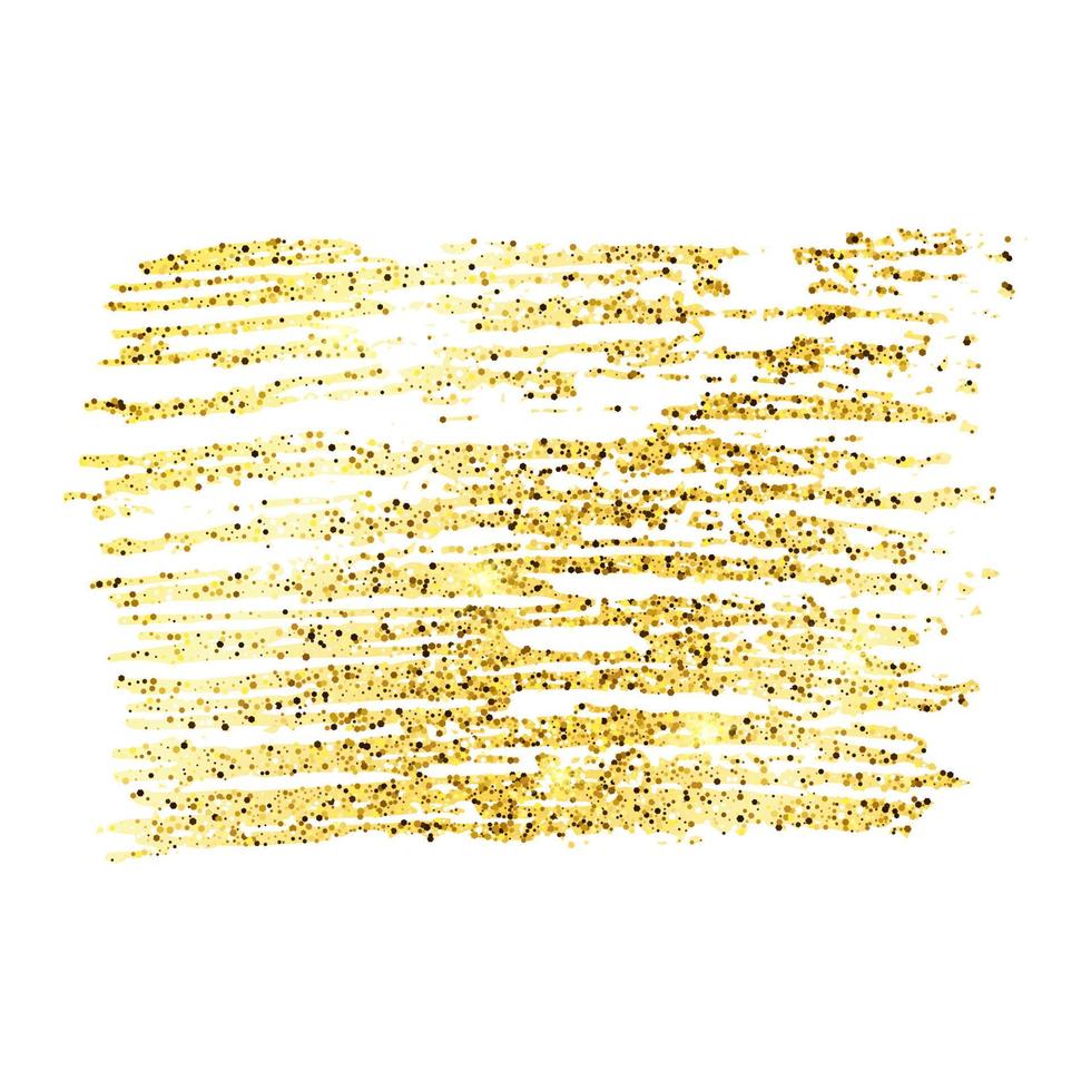 Golden Paint Glittering backdrop on a white background. Background with gold sparkles and glitter effect. Empty space for your text. Vector illustration