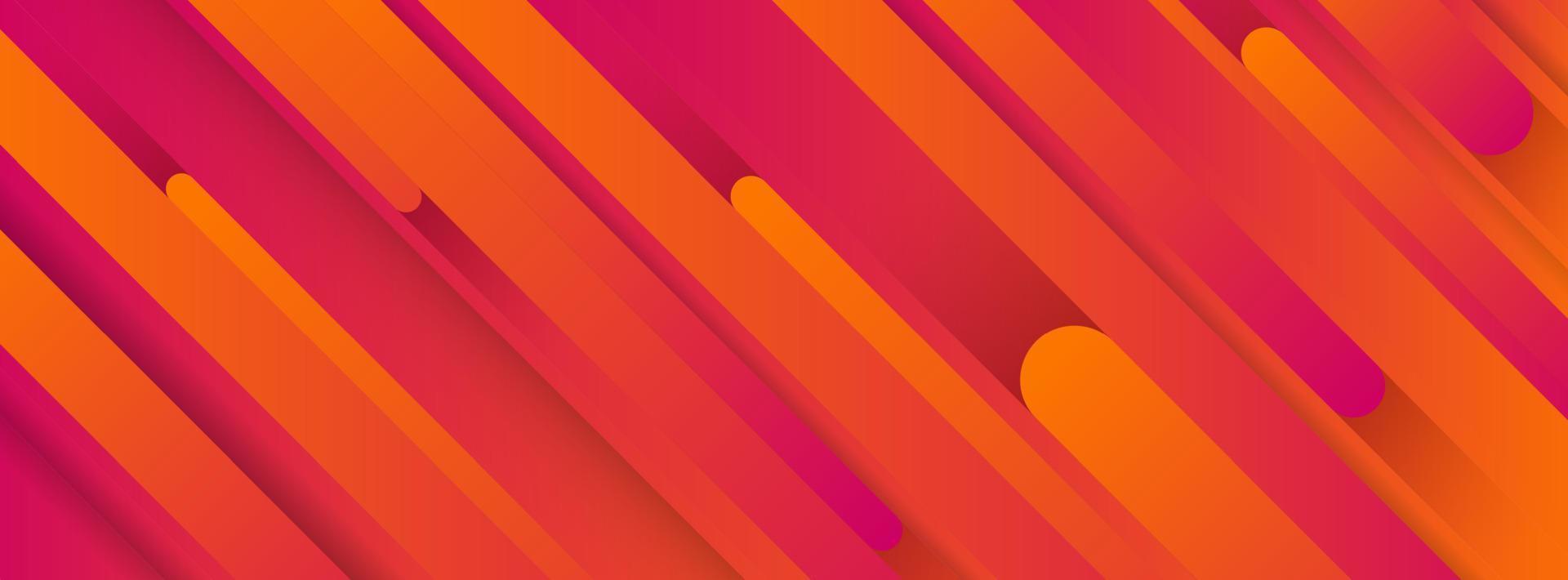 Trendy geometric orange background with abstract lines. Banner design. Futuristic dynamic pattern. Vector illustration