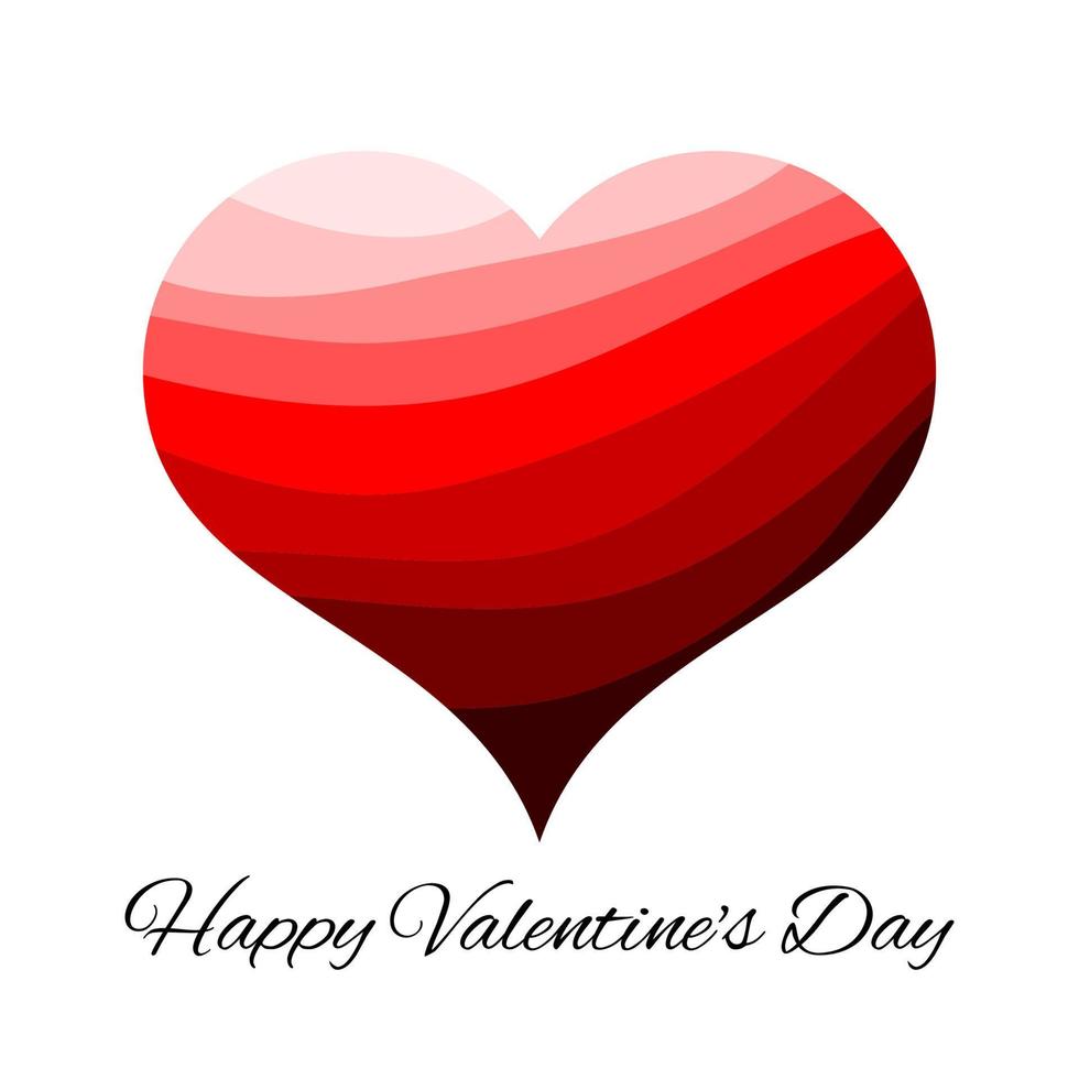 Red heart. Romantic love symbol of valentine day. Vector illustration