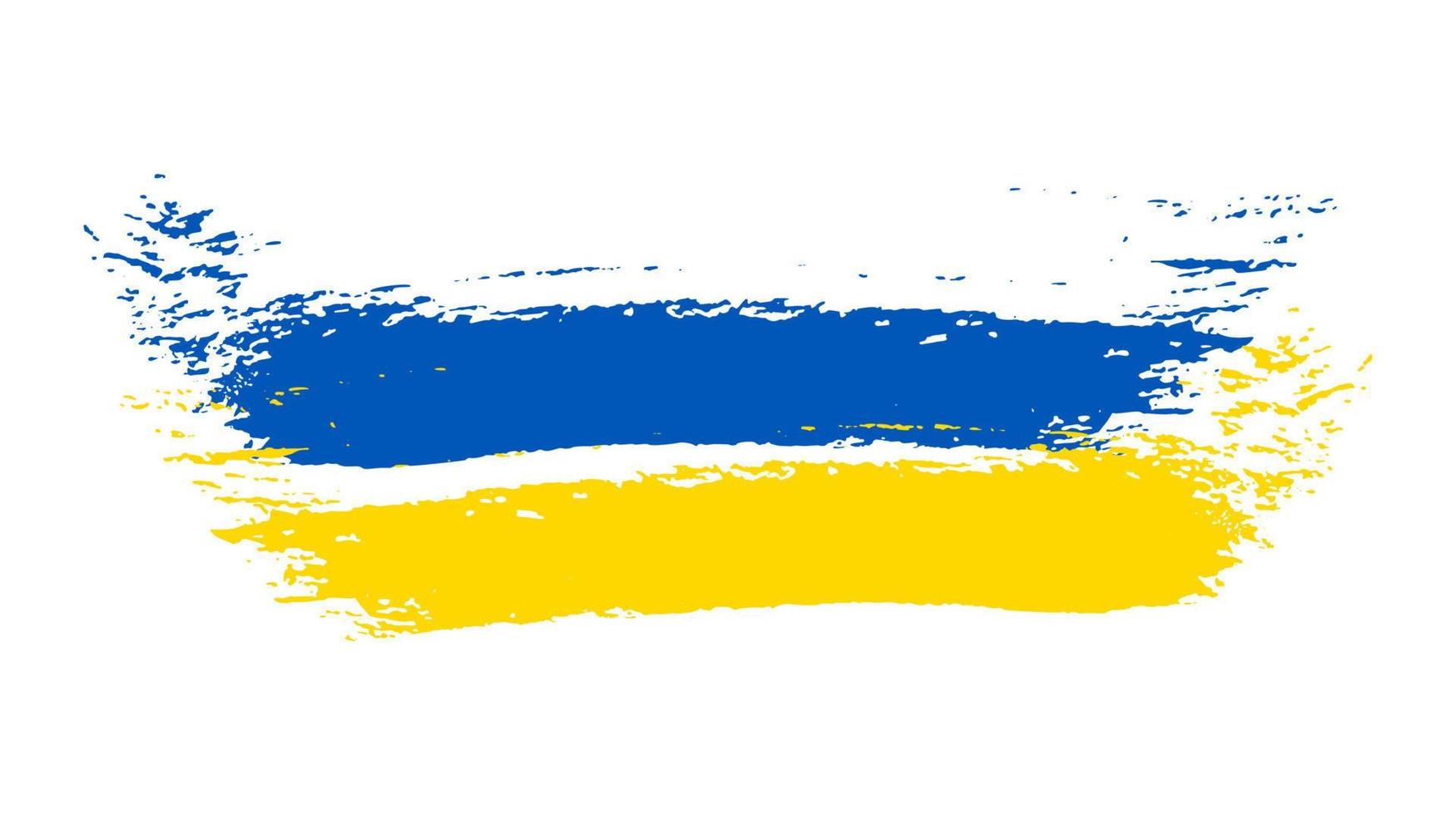 Ukrainian national flag in grunge style vector