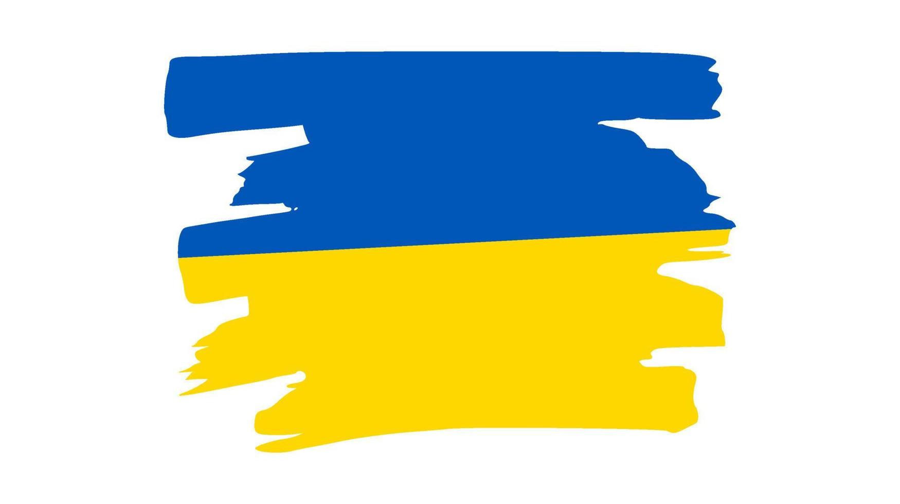 Ukrainian national flag in grunge style vector