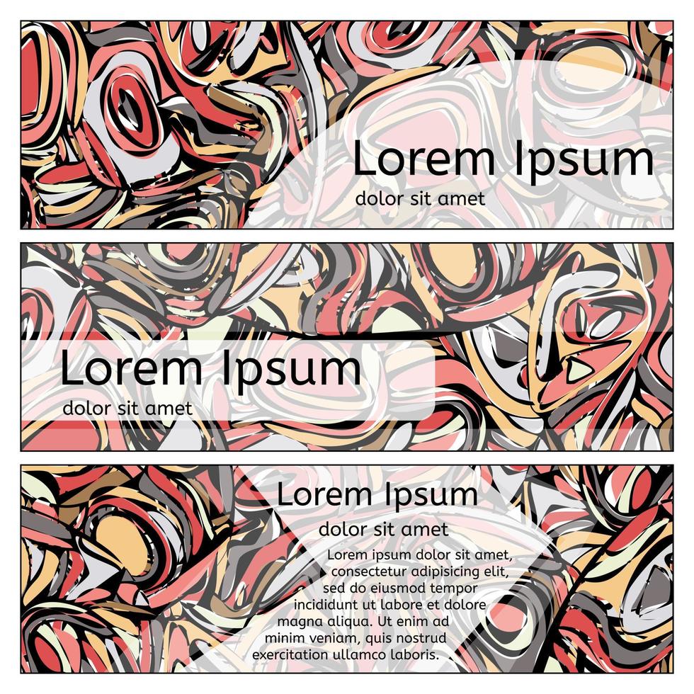 Red doodle banners vector