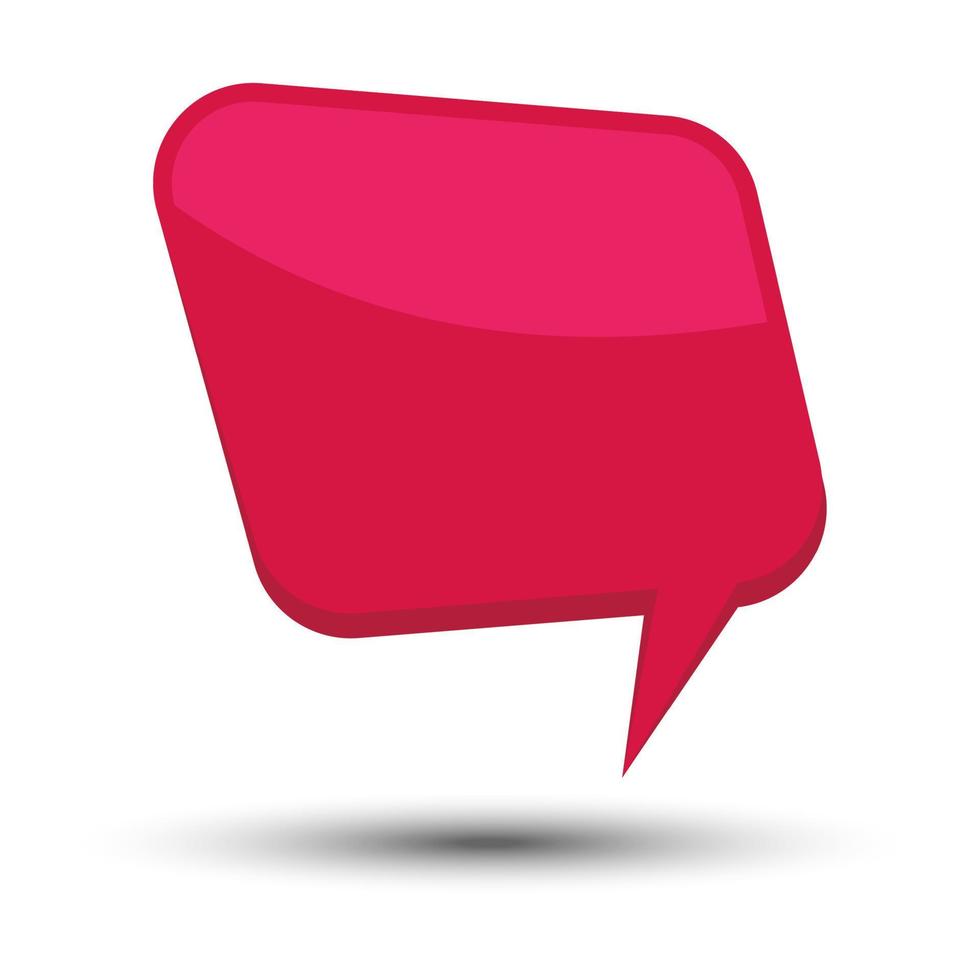 Red cartoon comic balloon speech bubble without phrases and with shadow. Vector illustration.